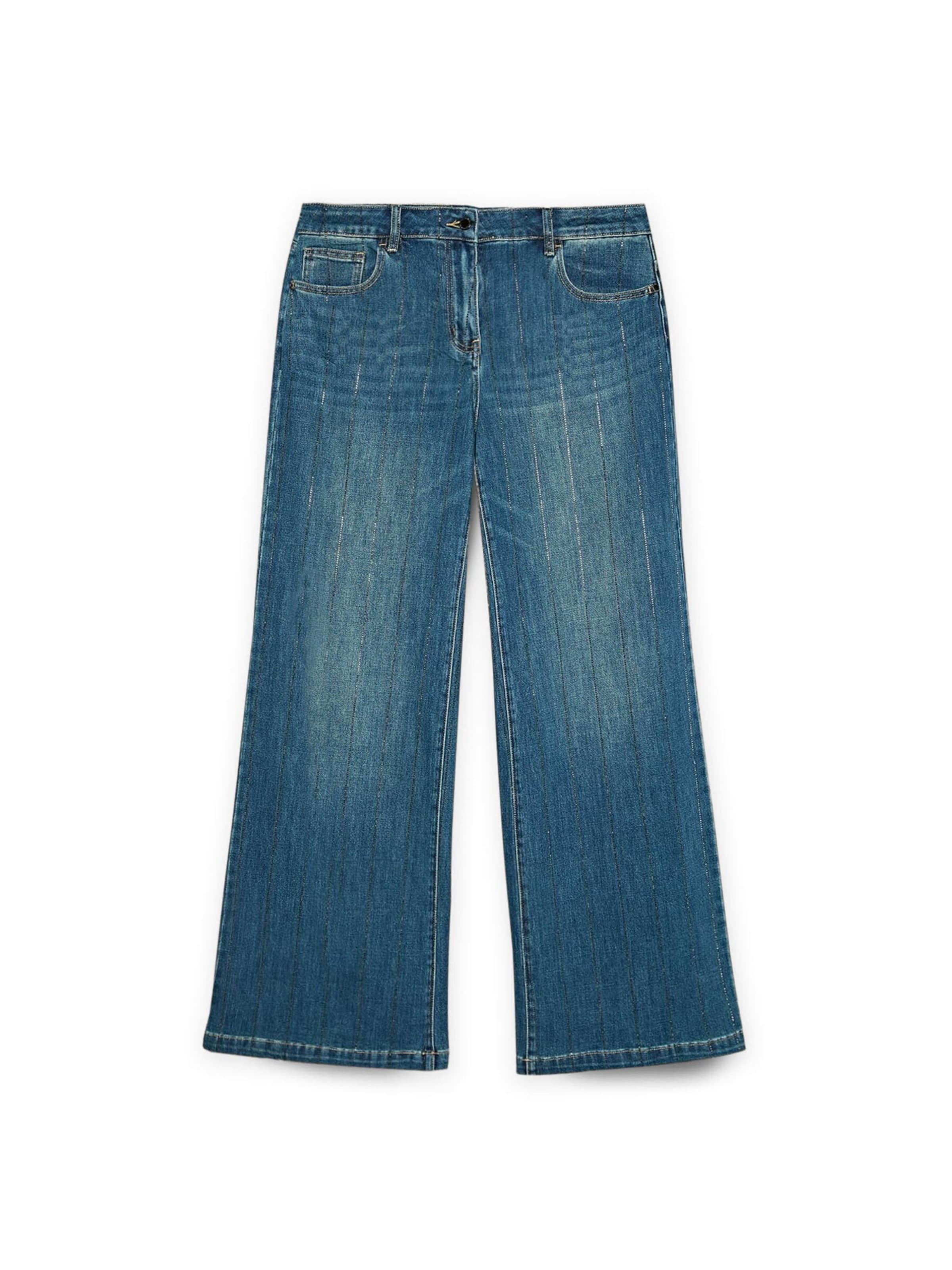 Wide Leg Jean Fiorella Rubino en bleu : devant