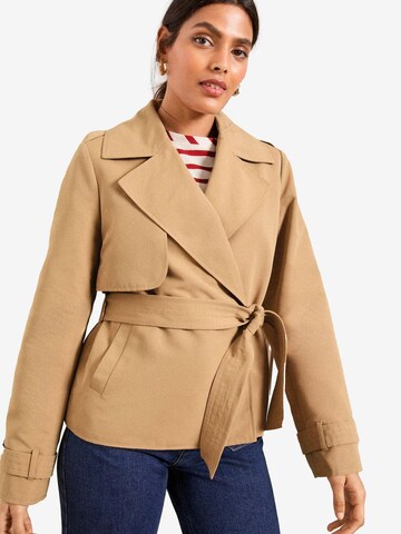 love & roses Between-Seasons Coat in Beige: front