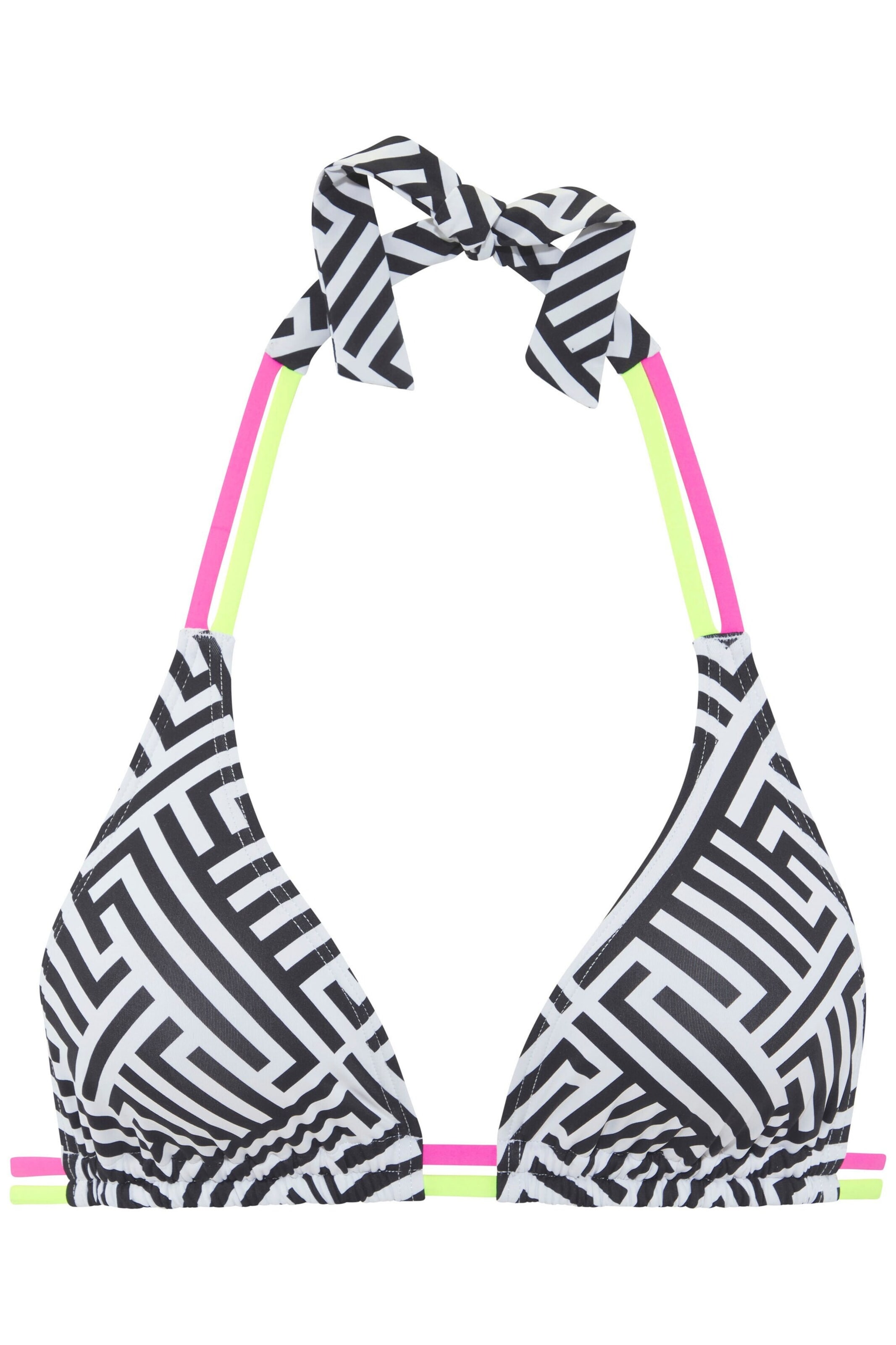 BUFFALO Top de bikini en verde neón / rosa / negro / blanco, Vista del producto