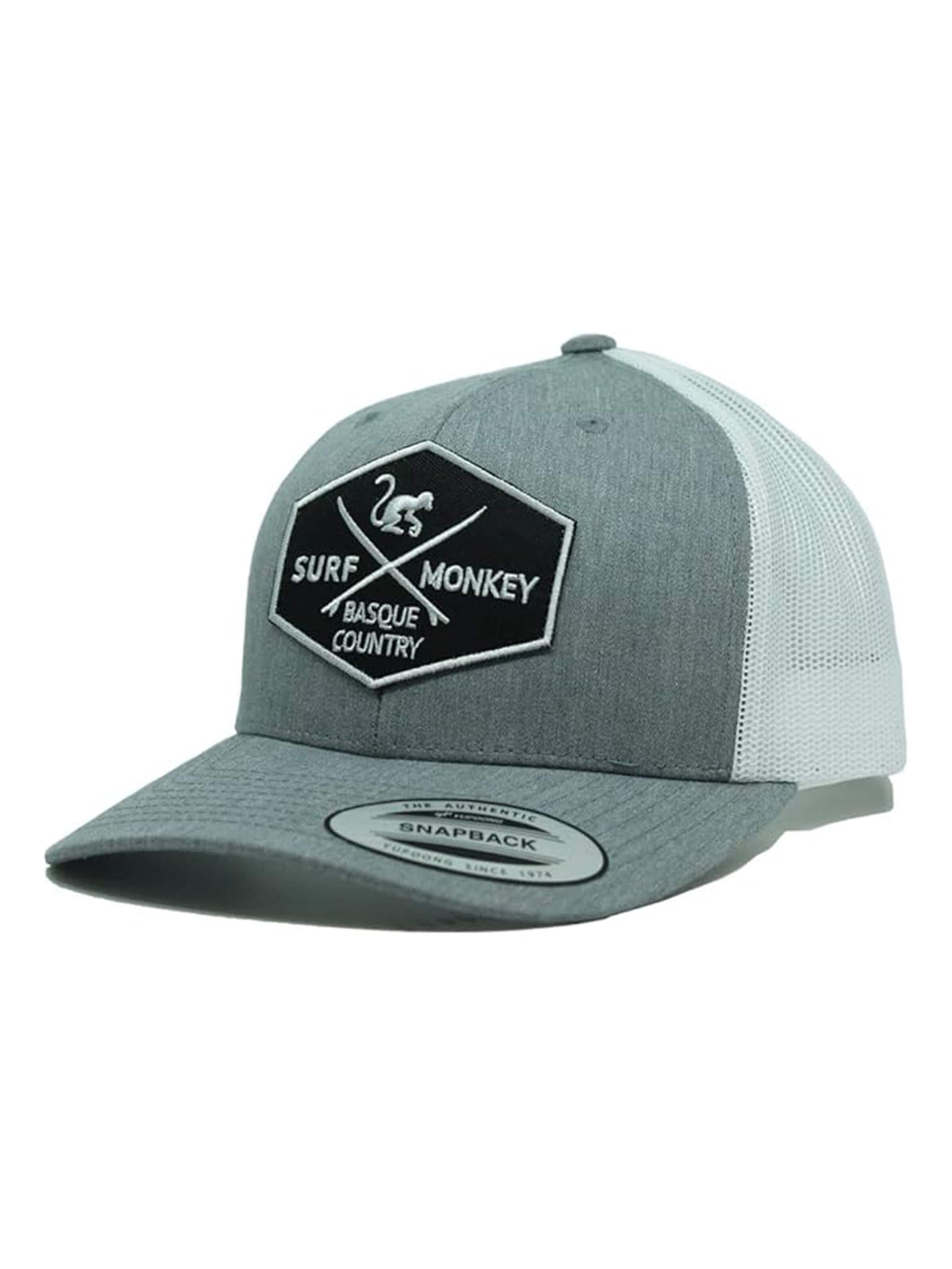 Surf Monkey Athletic Cap in Grey: front