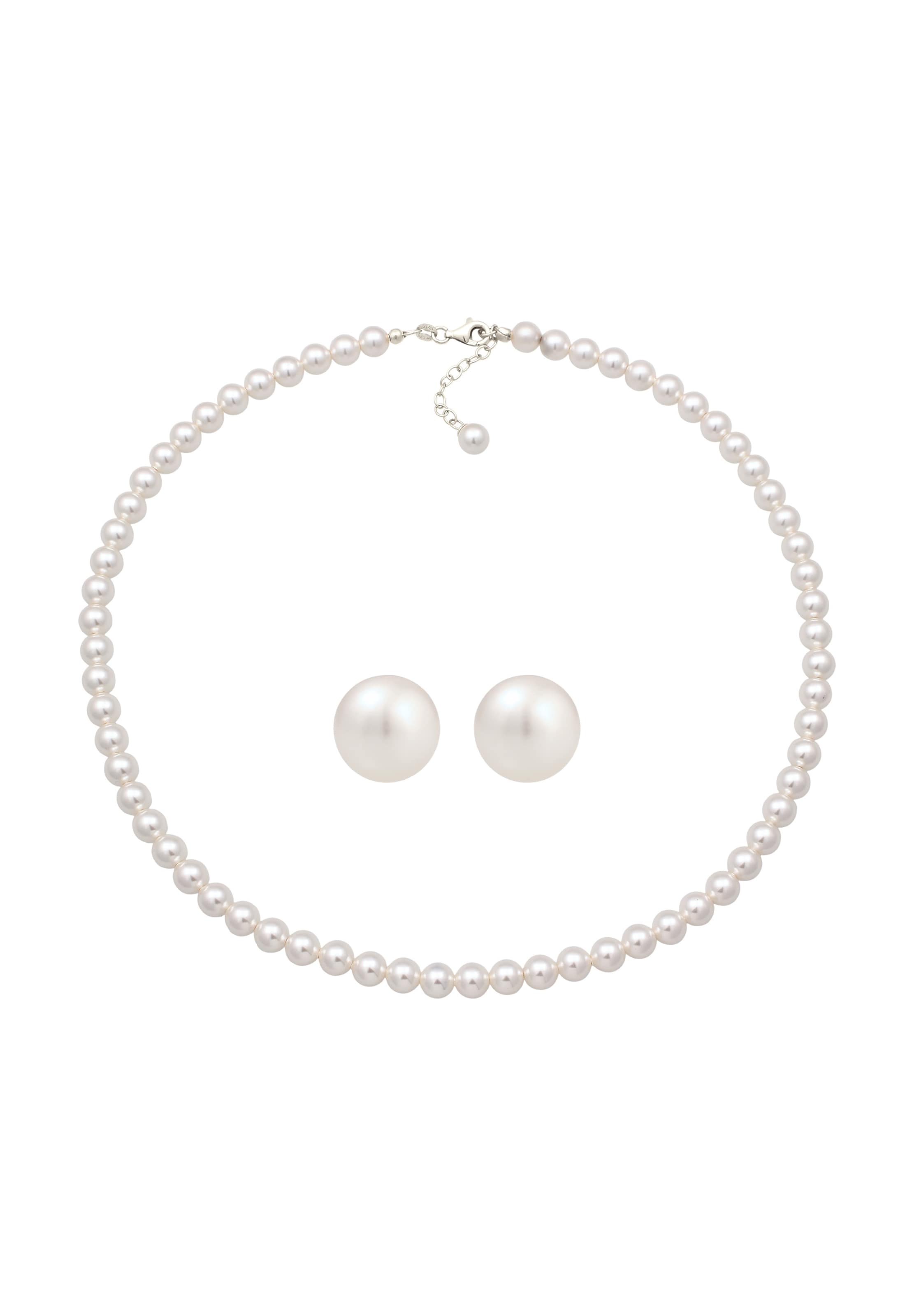 Parure de bijoux ELLI en blanc : devant