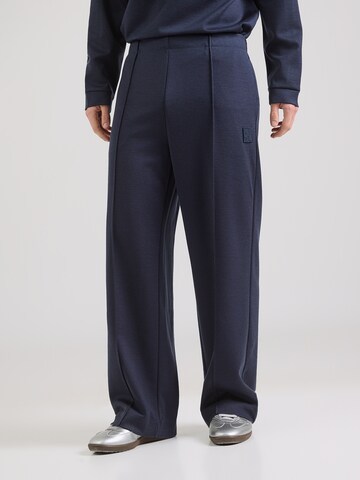 Calvin Klein Ohlapna forma Hlače z naborki | modra barva: sprednja stran