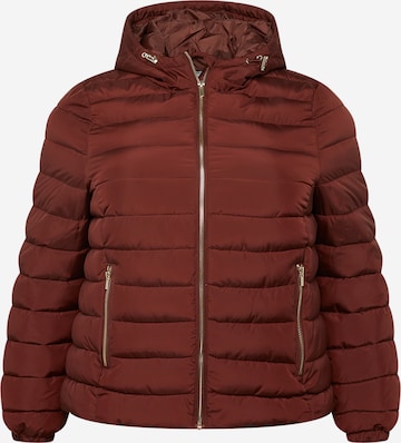 ABOUT YOU Curvy Between-season jacket 'Christine' in Brown: front