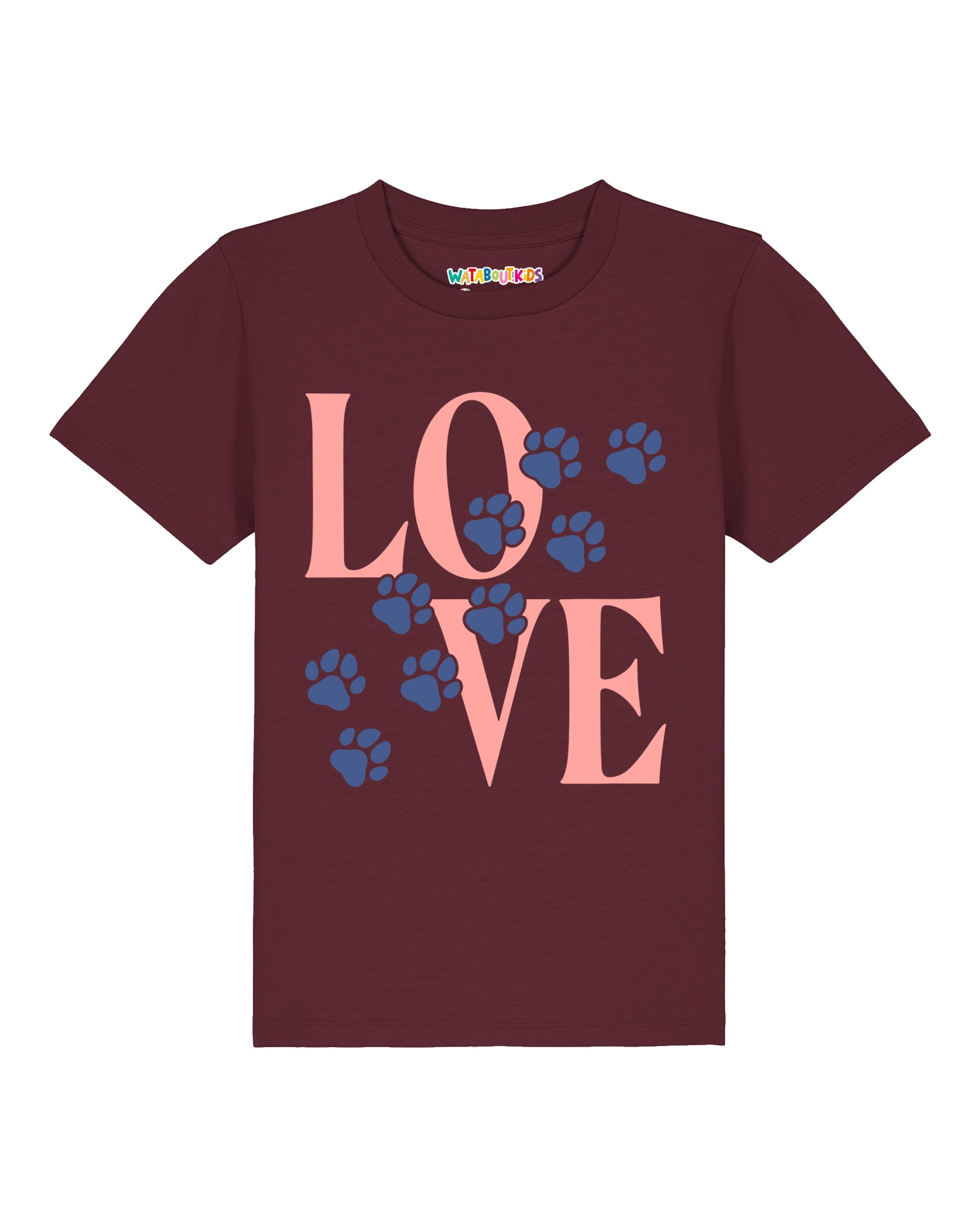 watabout.kids Shirt 'Pfotenliebe' in Red: front