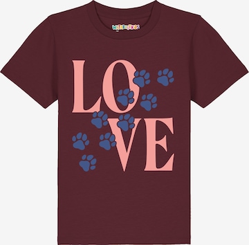 watabout.kids Shirt 'Pfotenliebe' in Red: front