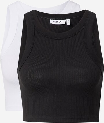 WEEKDAY Top 'Smile' in Black: front