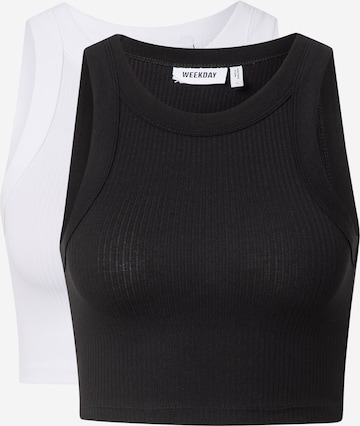 WEEKDAY Top 'Smile' in Black: front