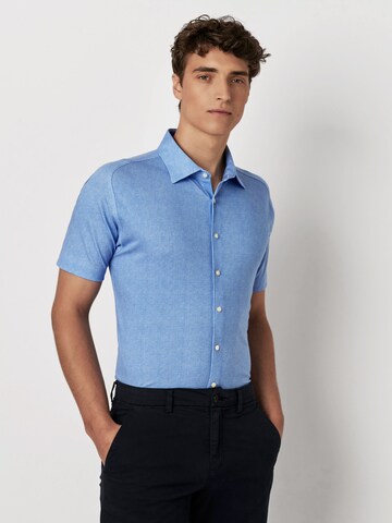 DESOTO Slim fit Button Up Shirt in Blue: front