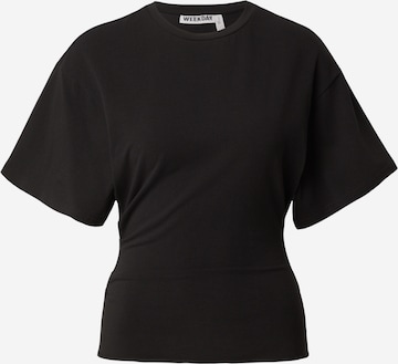 T-shirt WEEKDAY en noir : devant
