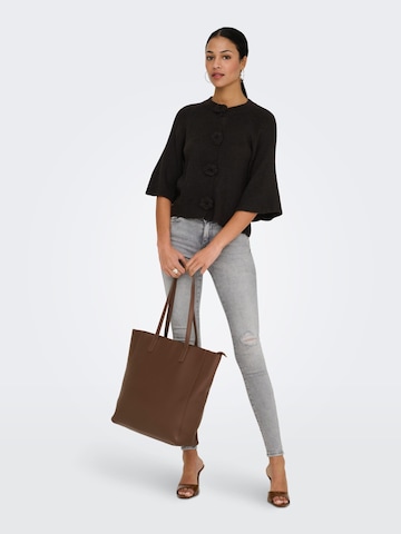 Jaqueline de Yong Gebreid vest 'Hailey' in Bruin