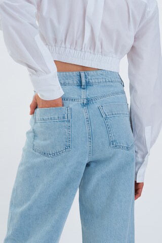 Wide leg Jeans 'Freda' de la Aligne pe albastru