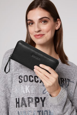 Soccx Wallet in Black: front