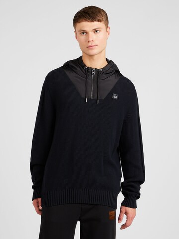HUGO Пуловер 'Sibro' в черно: отпред