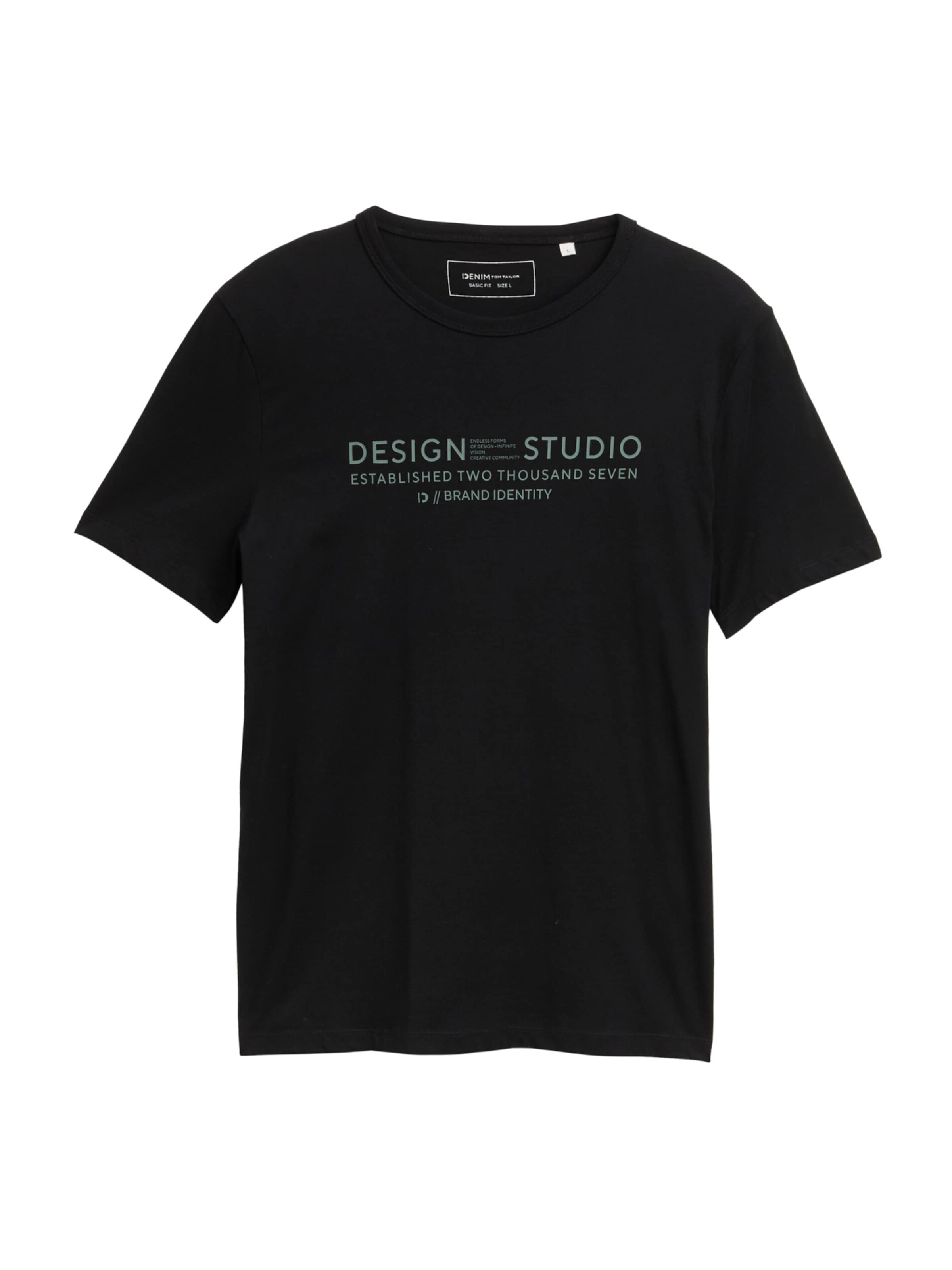 TOM TAILOR DENIM - Camiseta en negro: frente