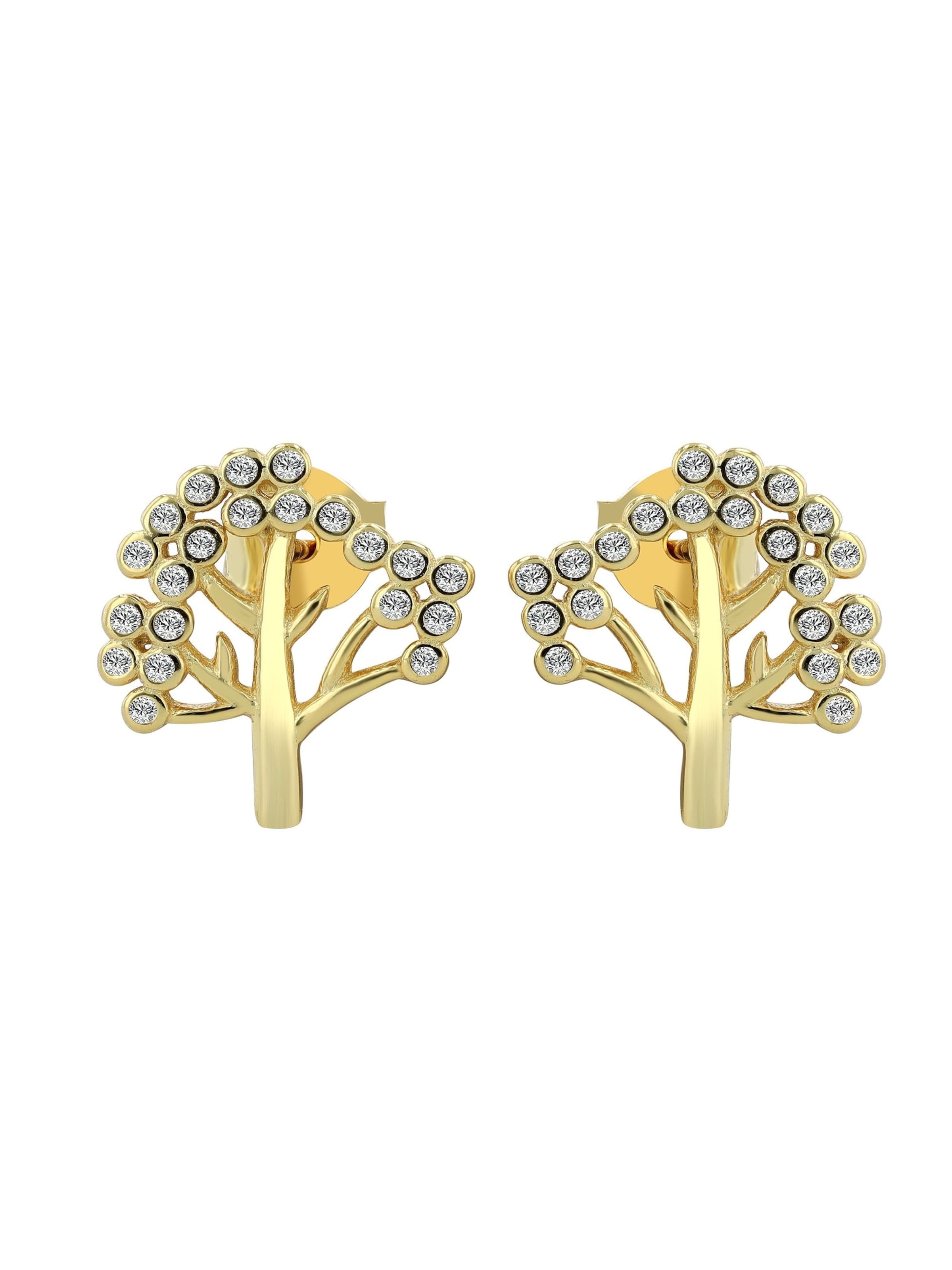 Akzent Earrings 'Emela, 925 Sterlingsilber, langlebig' in Gold: front