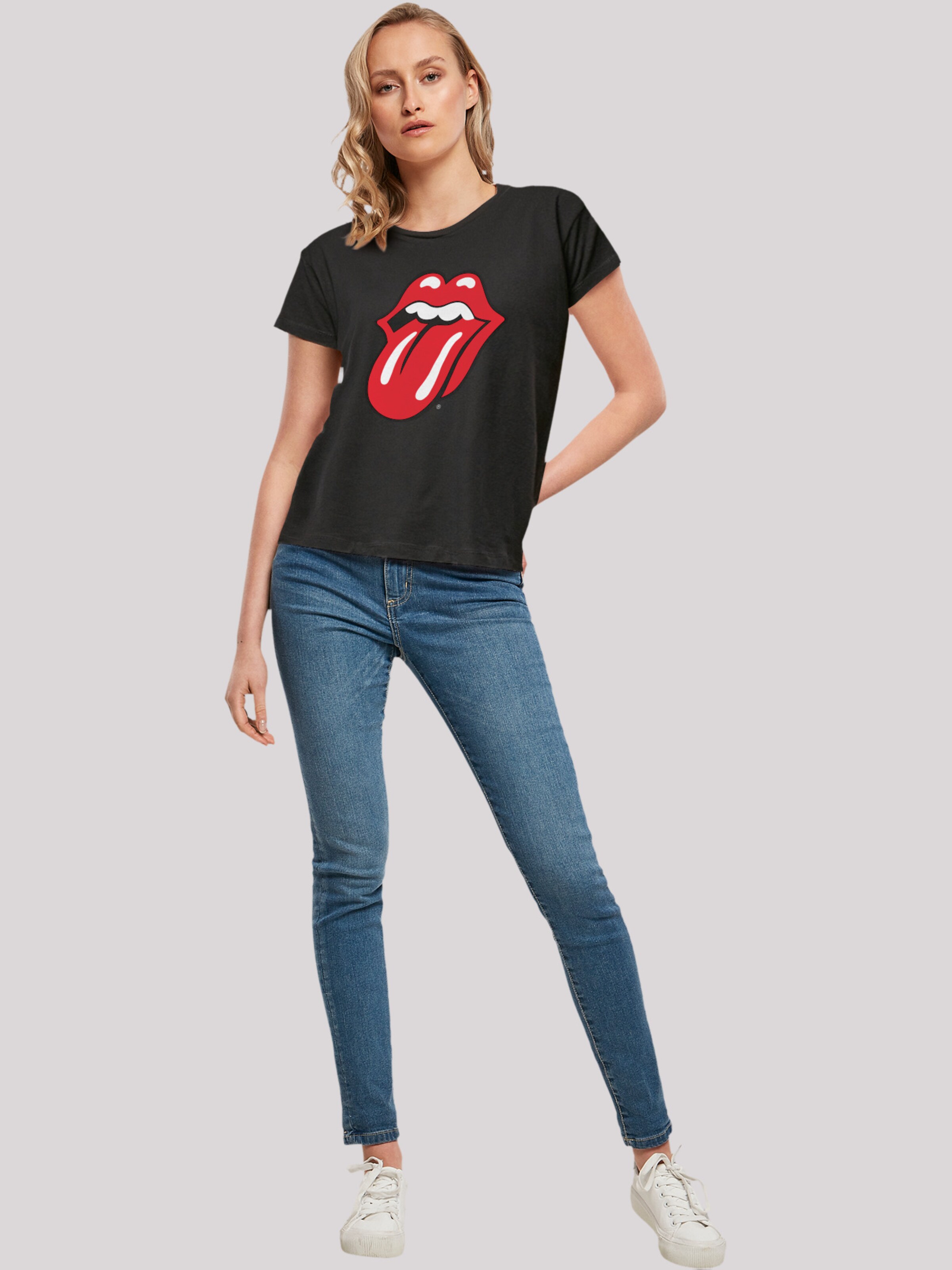 F4NT4STIC T-Shirt 'The Rolling Stones Classic Tongue' in Schwarz | ABOUT YOU