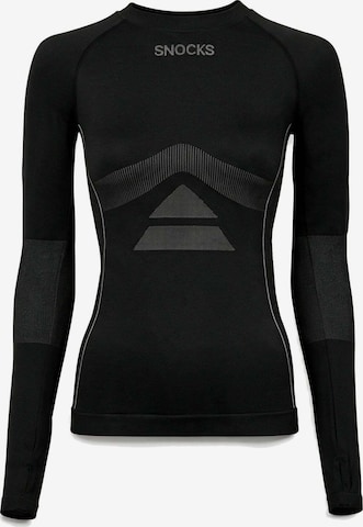 SNOCKS Base Layer in Schwarz: Vorderseite
