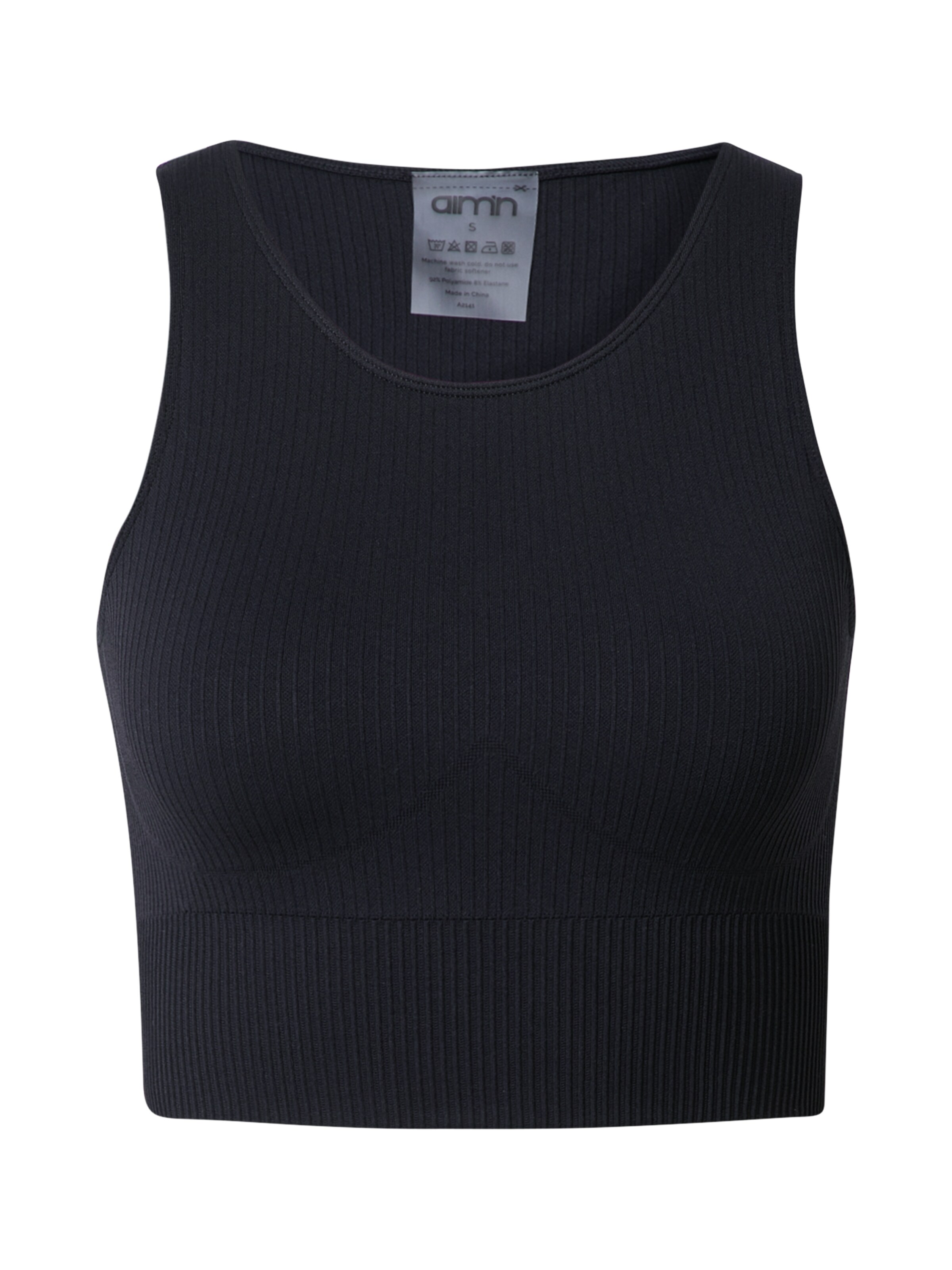 Aim'n Sporttop in Zwart: voorkant