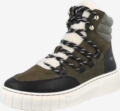 MUSTANG Sneakers high i gråmelert / oliven / svart / hvit, Produktvisning