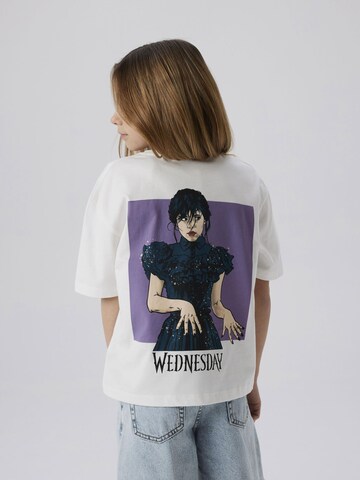 T-Shirt 'Wednesday' NAME IT en blanc