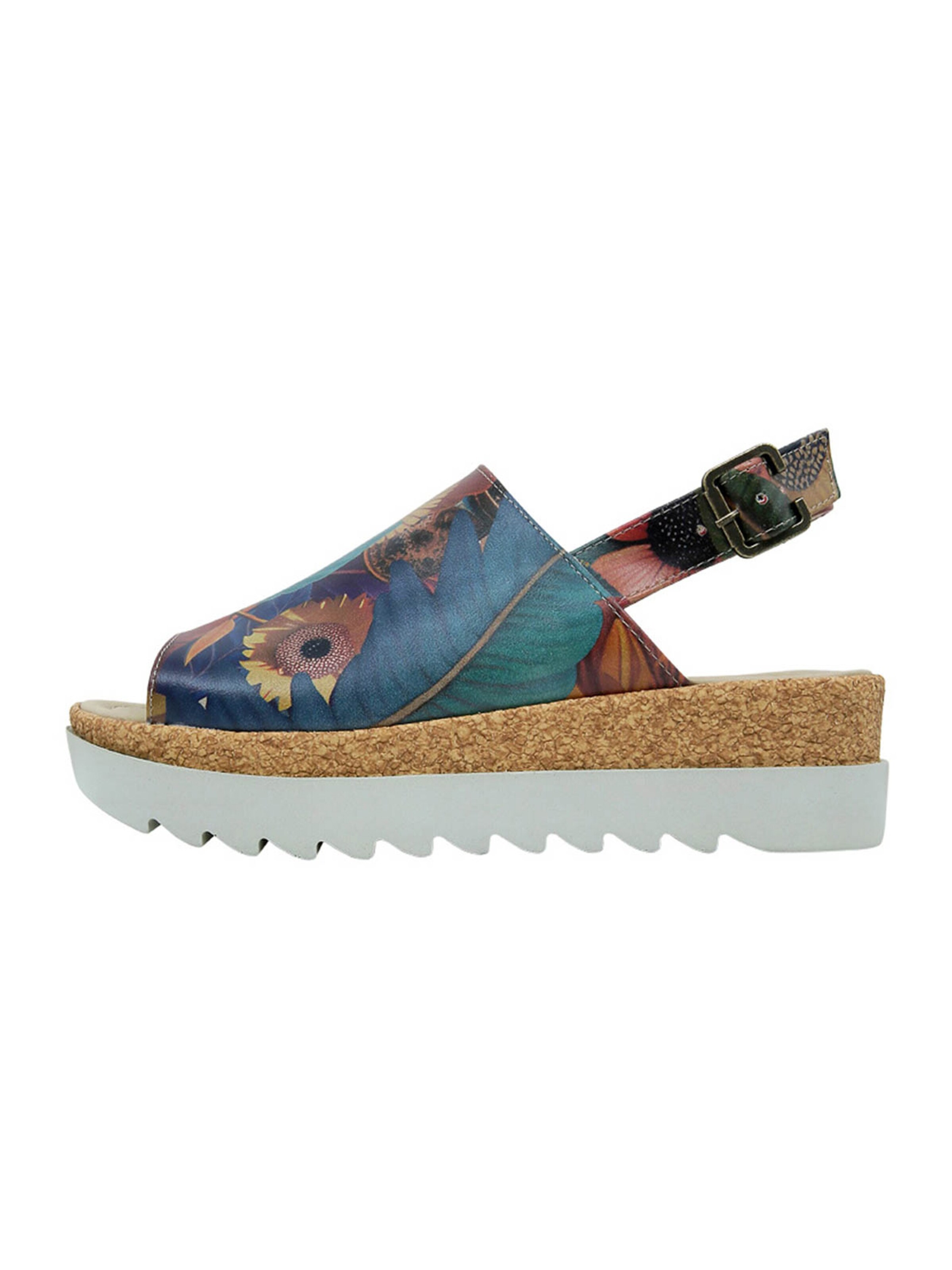 DOGO Sandale 'DOGO Gigi - Blooming Dog' in Blau: Vorderseite