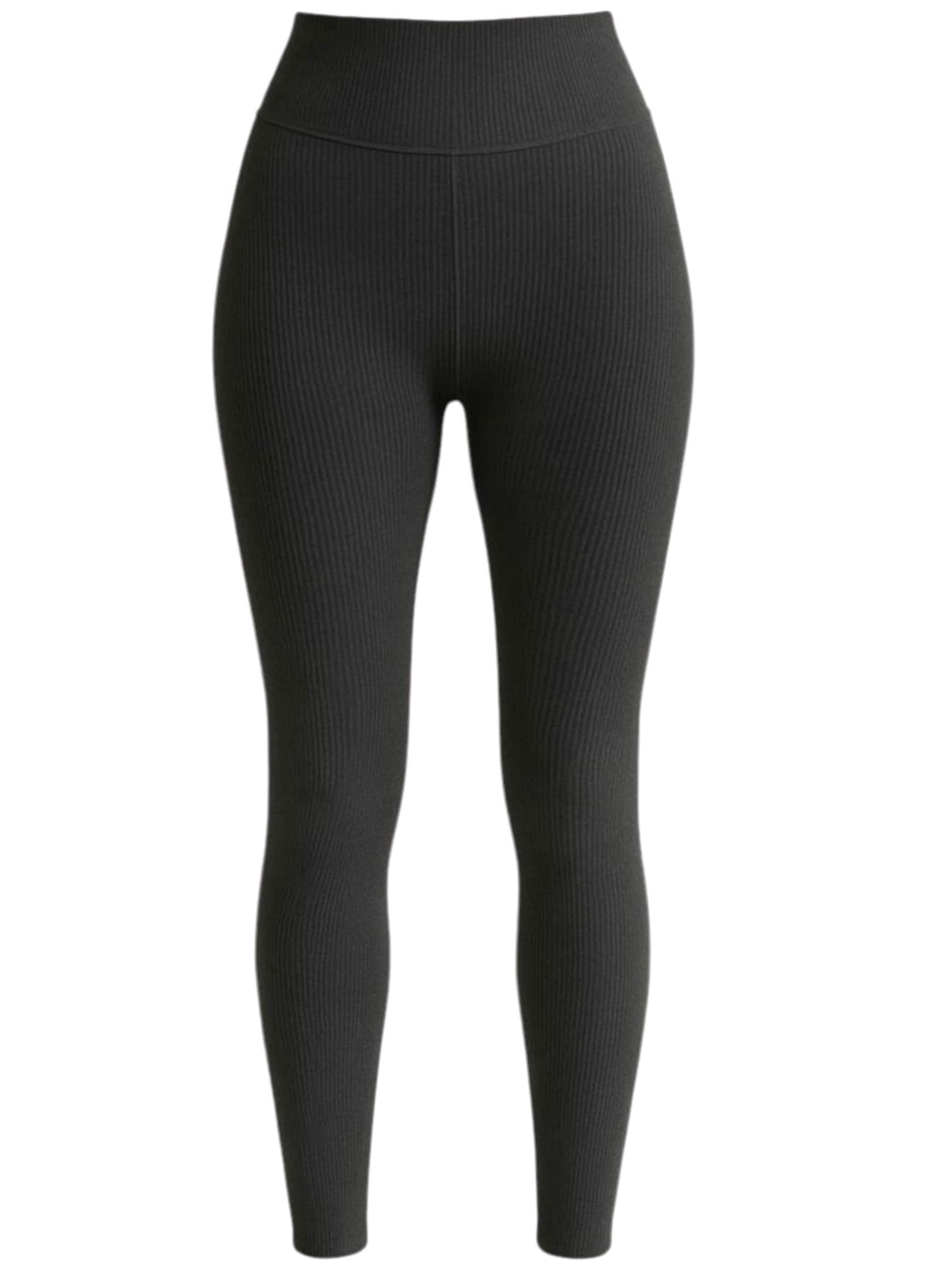 fashionshowcase - Skinny Leggings 'SOFTHEAT' en negro: frente