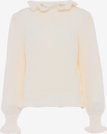 Pullover di faina in bianco: frontale