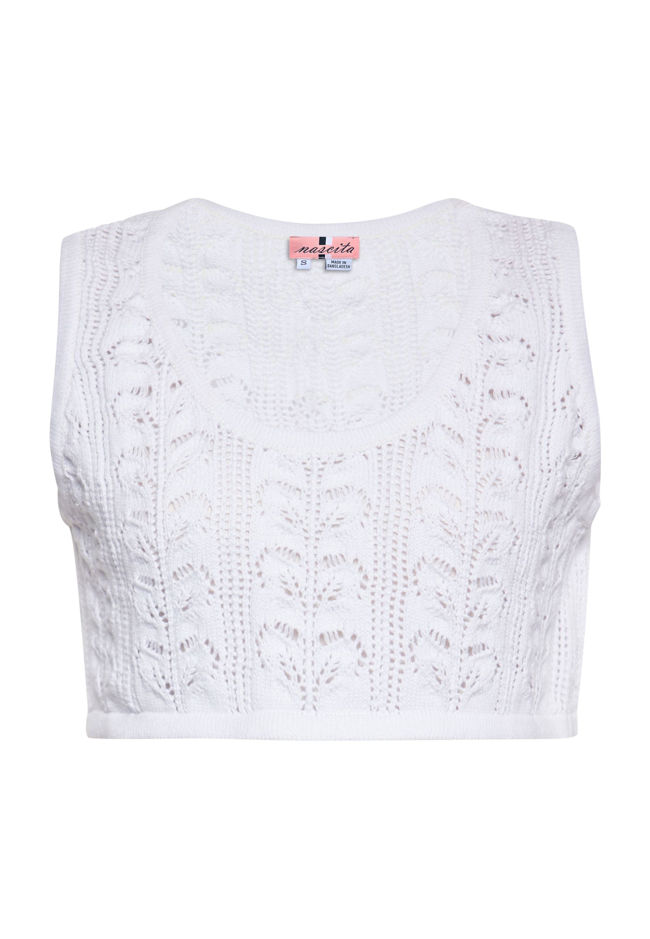 swirly - Top de malha em branco: frente