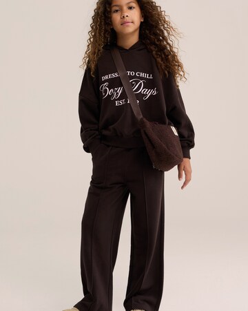WE Fashion Wide leg Broek in Bruin: voorkant