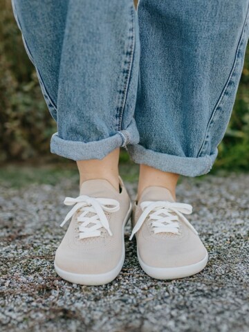 Ahinsa shoes Rövid szárú sportcipők 'Gestrickte Barfuß-Sneaker Softy Beige für Damen' - bézs
