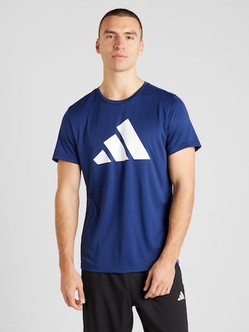 ADIDAS PERFORMANCE Functioneel shirt 'RUN IT' in Blauw: voorkant