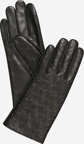 Calvin Klein - Guantes con dedos en negro: frente