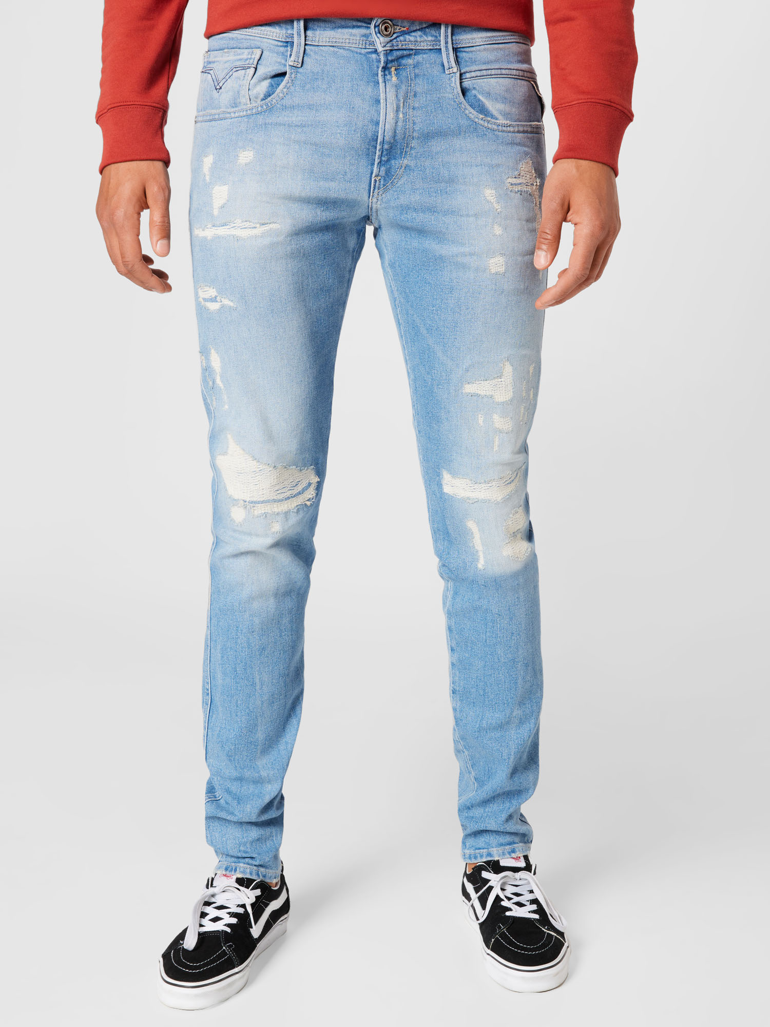 Uomo Abbigliamento REPLAY Jeans ANBASS in Blu Chiaro 