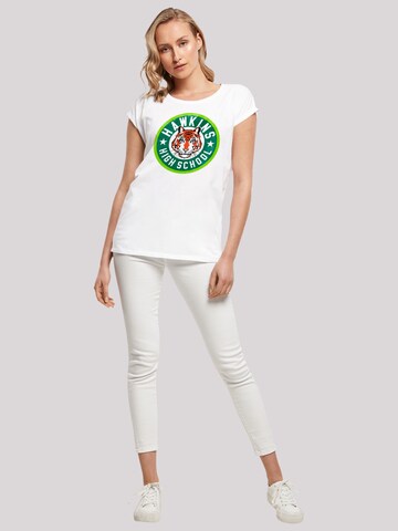 F4NT4STIC Shirt 'Stranger Things Hawkins Tiger Netflix TV Series' in Wit