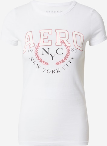 T-shirt AÉROPOSTALE en blanc : devant