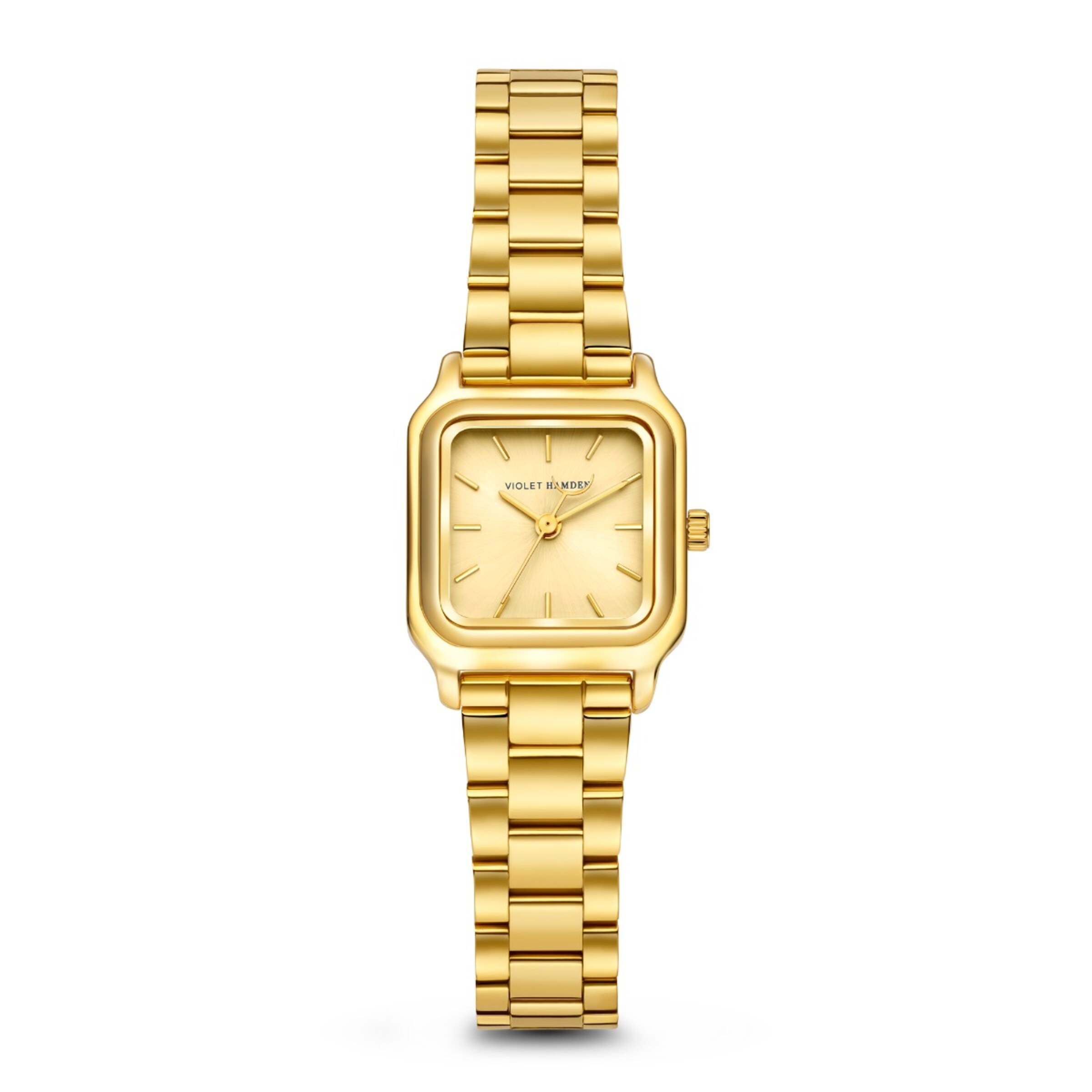 Violet Hamden Analog Watch in Gold: front