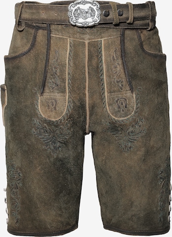 Regular Pantalon folklorique Rißberg en marron : devant