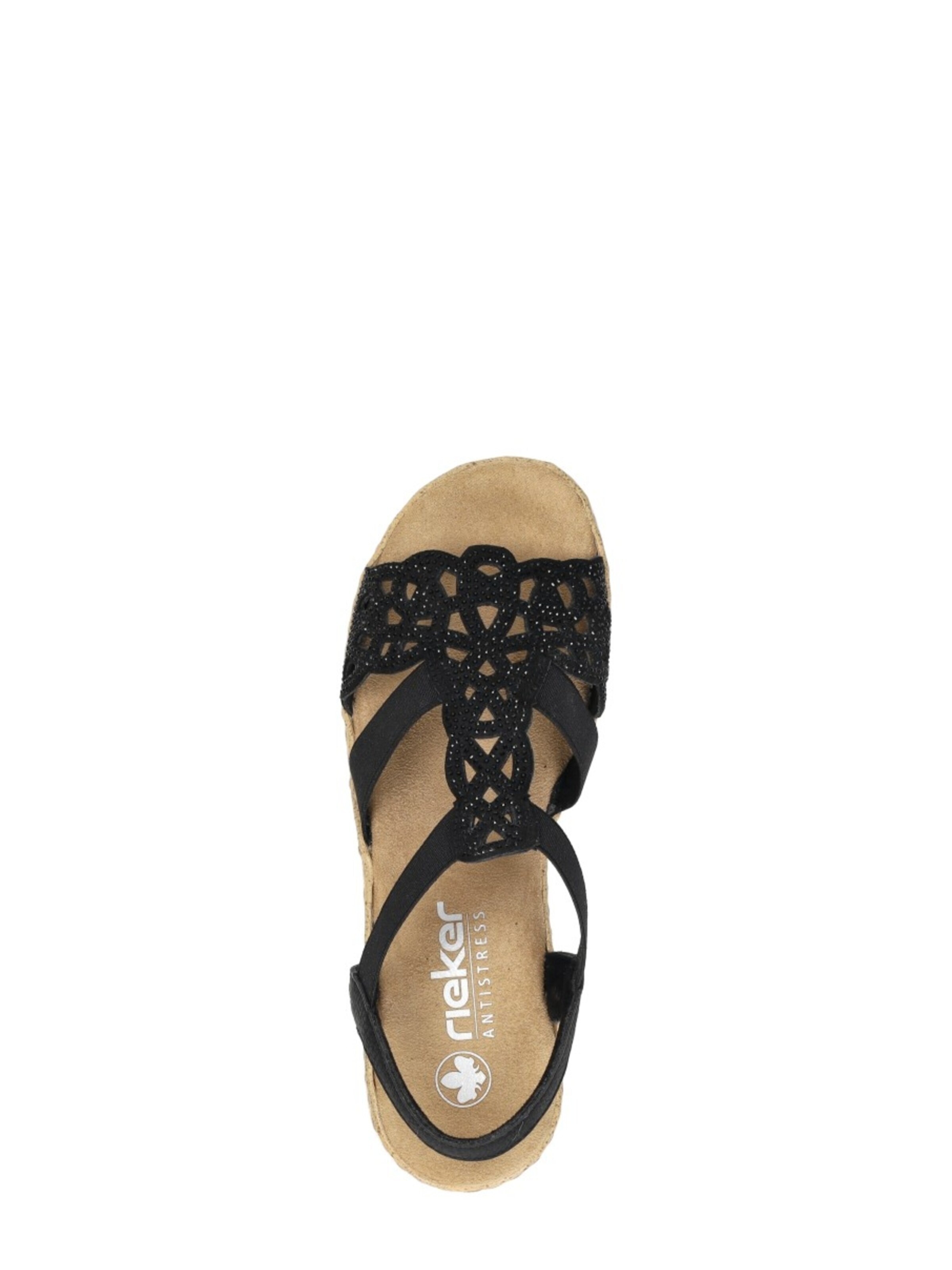 Rieker Sandal 'Sandalen Plat' in Black