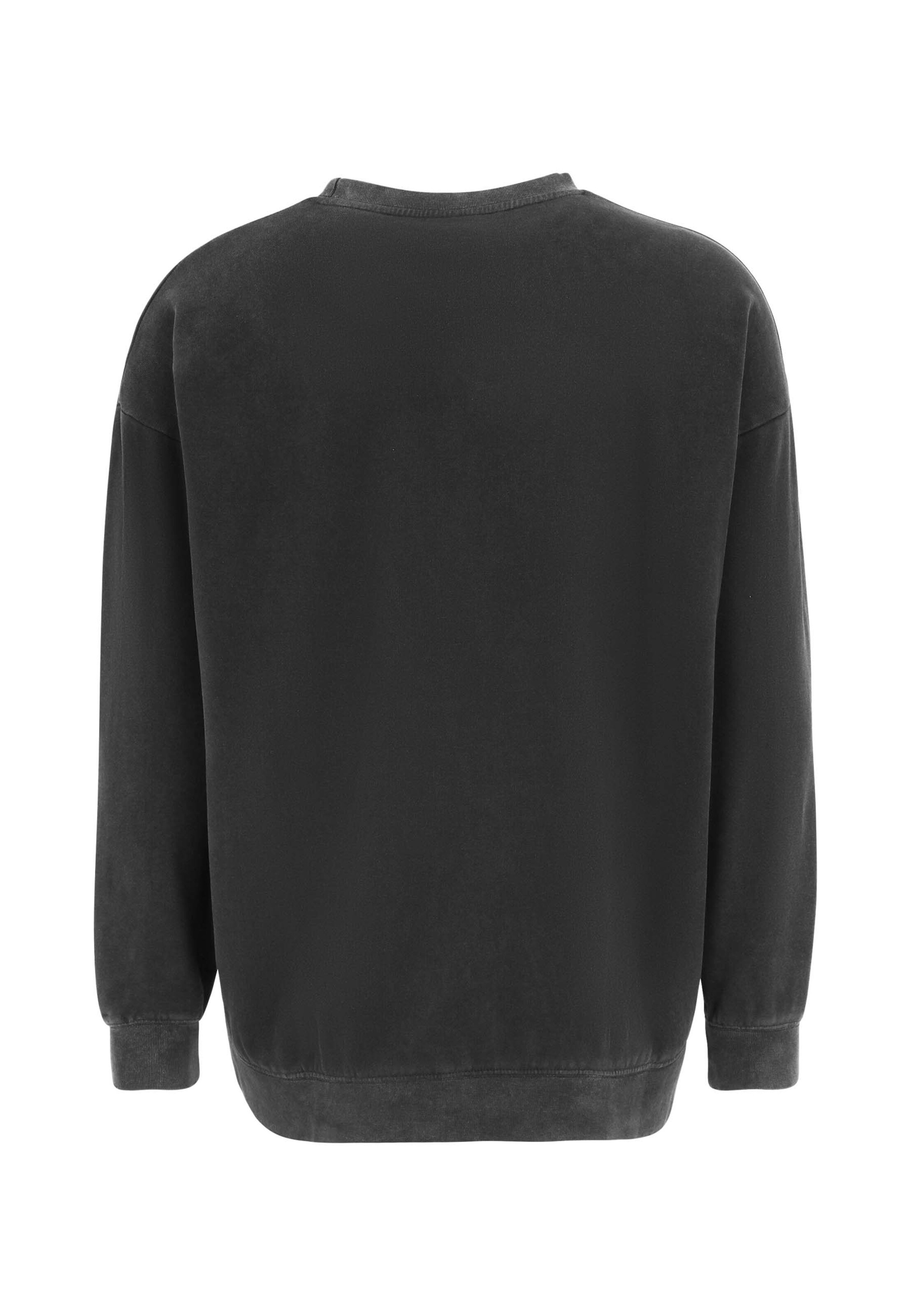 Oldskull Sweatshirt 'Peach Dyed Basic' in Black