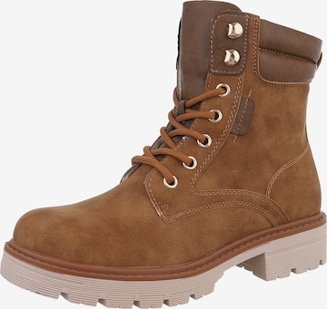 Ital-Design Stiefelette in Braun: Vorderseite