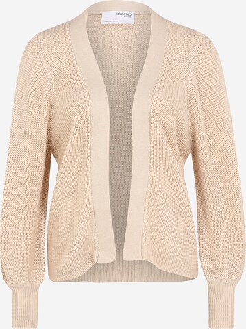 Cardigan 'Emmy' Selected Femme Petite en beige : devant