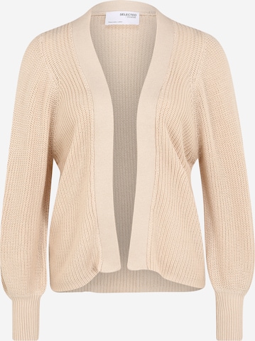 Cardigan 'Emmy' Selected Femme Petite en beige : devant