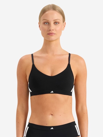 ADIDAS SPORTSWEAR T-shirt Sport bh ' Sport Active Essentials Cotton 3 Stripes ' in Zwart: voorkant