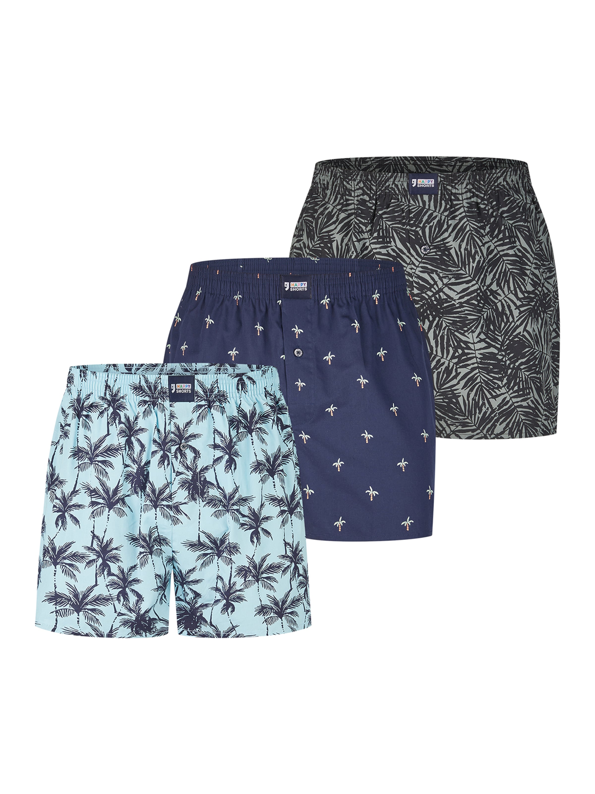 Boxers ' Motiv Mix ' Happy Shorts en bleu : devant