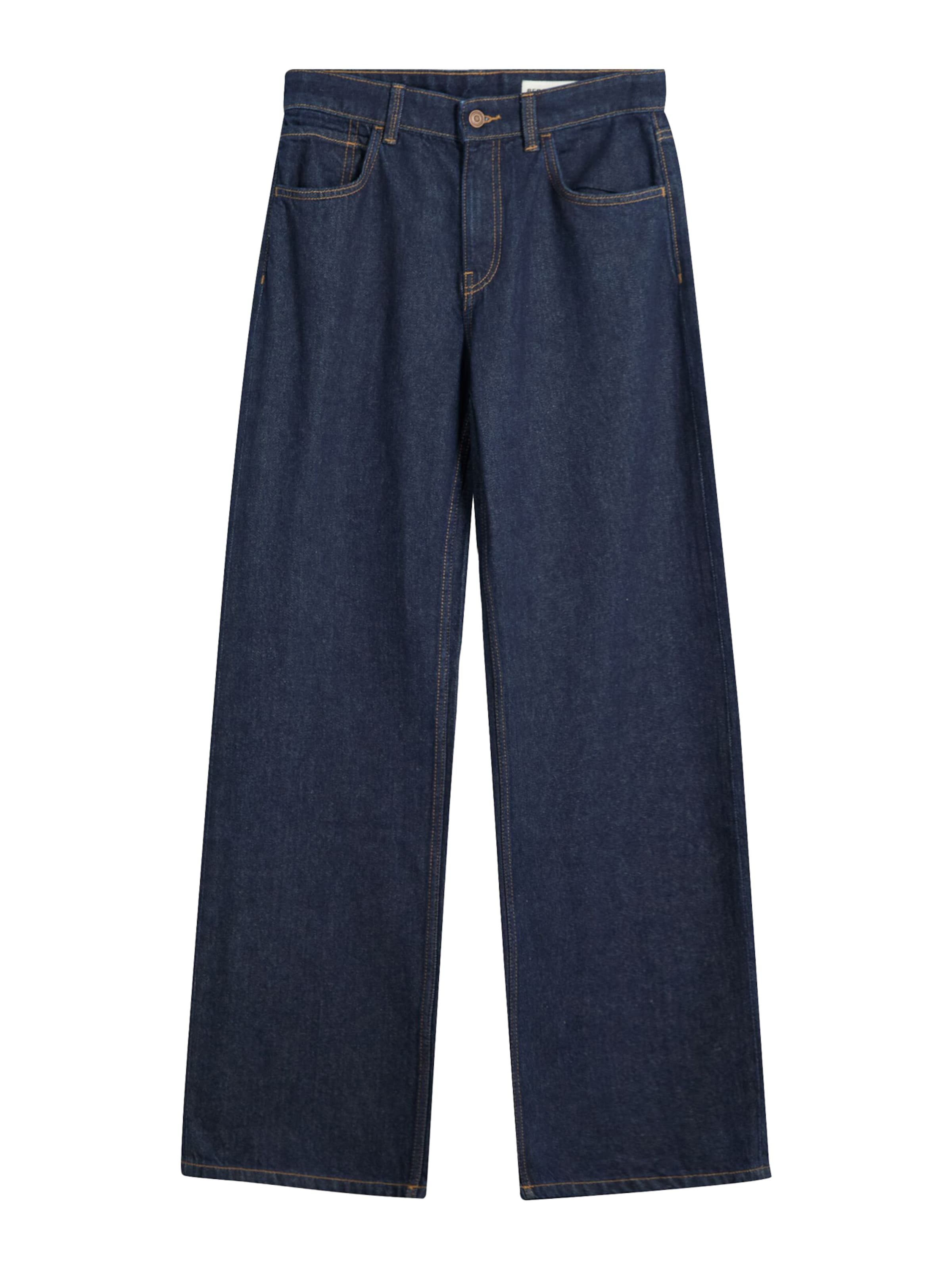 Bershka Široke hlačnice Kavbojke | modra barva: sprednja stran