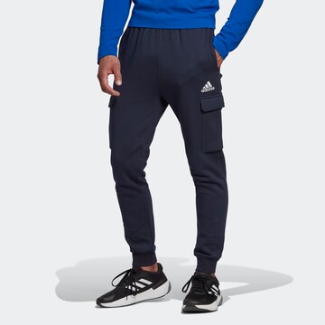 ADIDAS SPORTSWEAR Tapered Workout Pants 'Essentials' in Blue: front