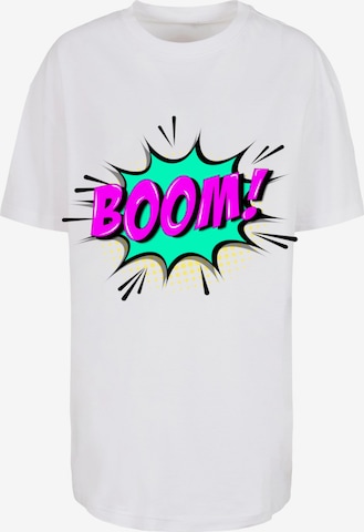 Merchcode Shirt 'Boom Comic' in Wit: voorkant