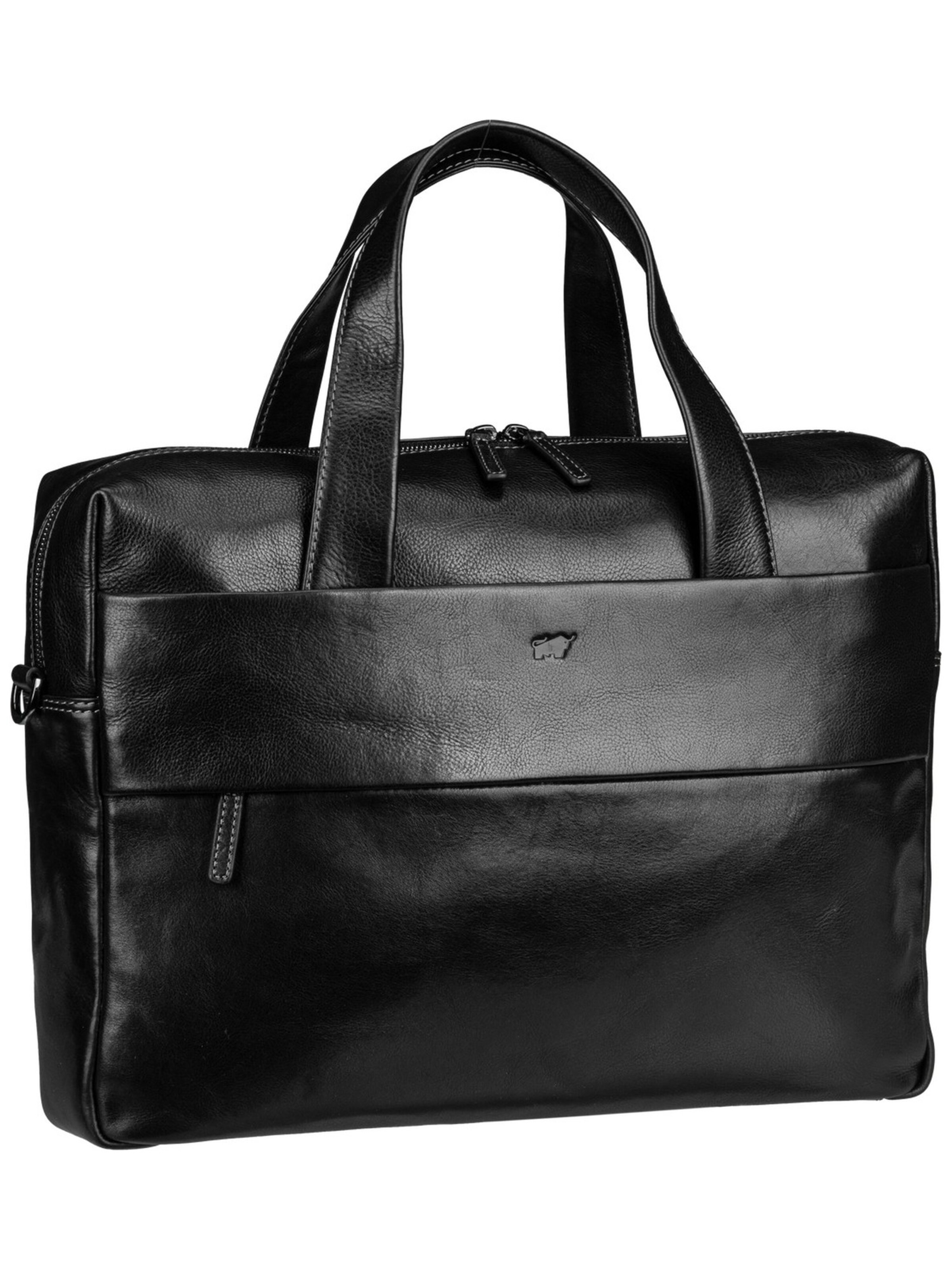 Braun Büffel Document Bag in Black: front