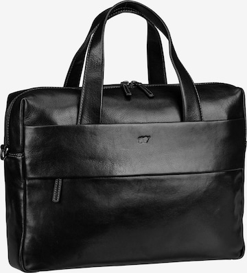 Braun Büffel Document Bag in Black: front