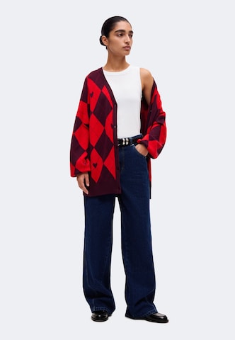 Noisy may Knit cardigan 'NMSHYLA' in Red: front